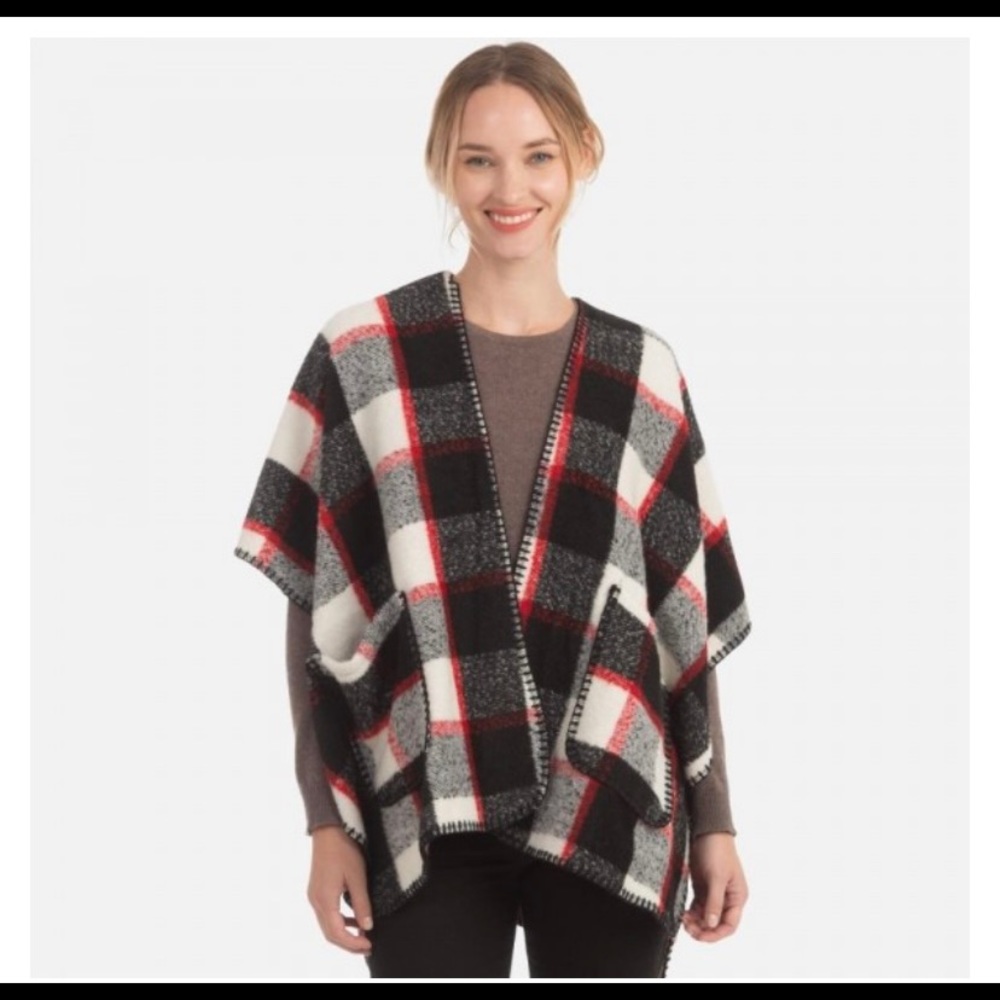 Plaid Kimono with Pockets